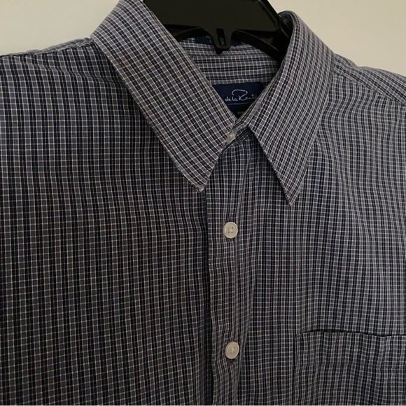 Oscar de la Renta Long Sleeve Button Up Shirt Pocket Cotton Sz L office business - Picture 2 of 10